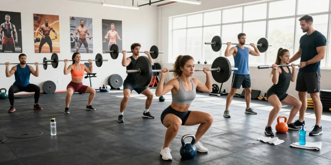 Sportler im Steroid Shop Deutschland beim Training im Fitnessstudio mit Gewichten und Equipment.