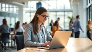 Headhunter IT connects candidates with tech roles in a modern office setting.