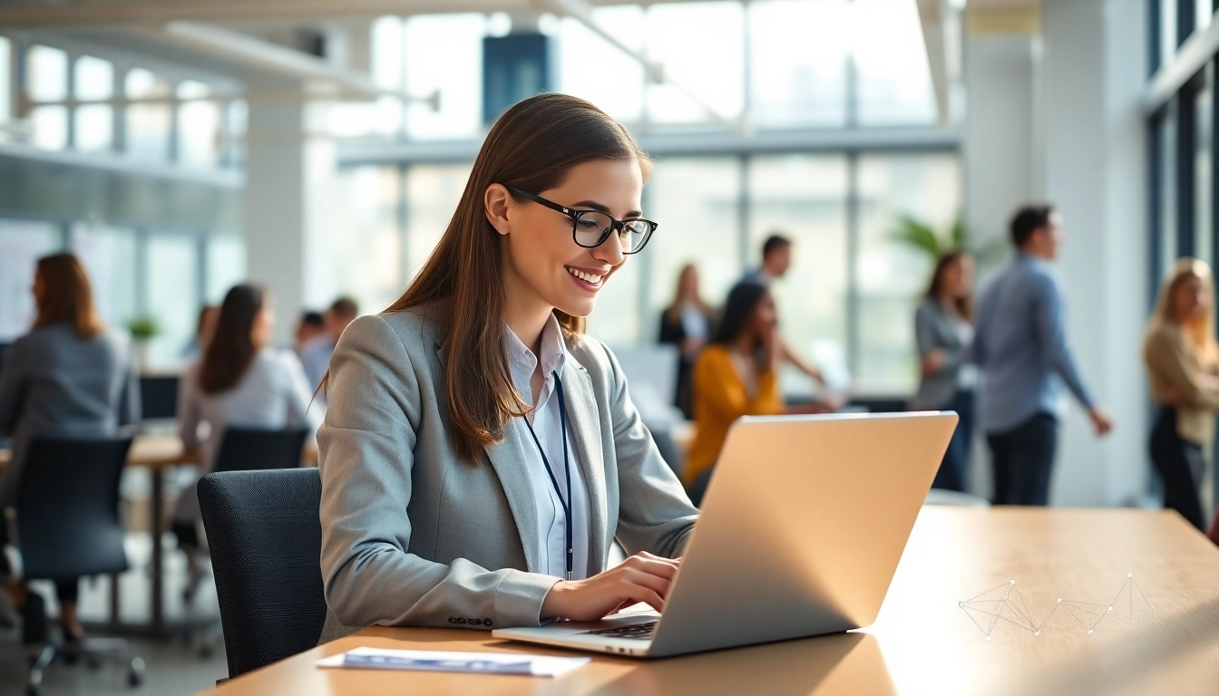 Headhunter IT connects candidates with tech roles in a modern office setting.