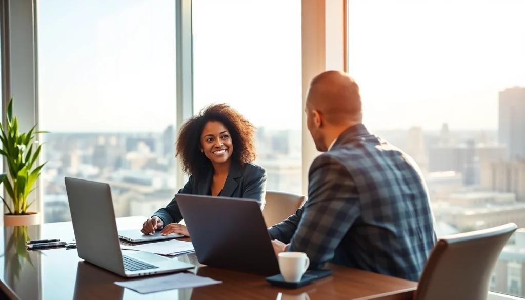 Die Headhunter Schweiz beraten Kandidaten in einer modernen Büroumgebung.