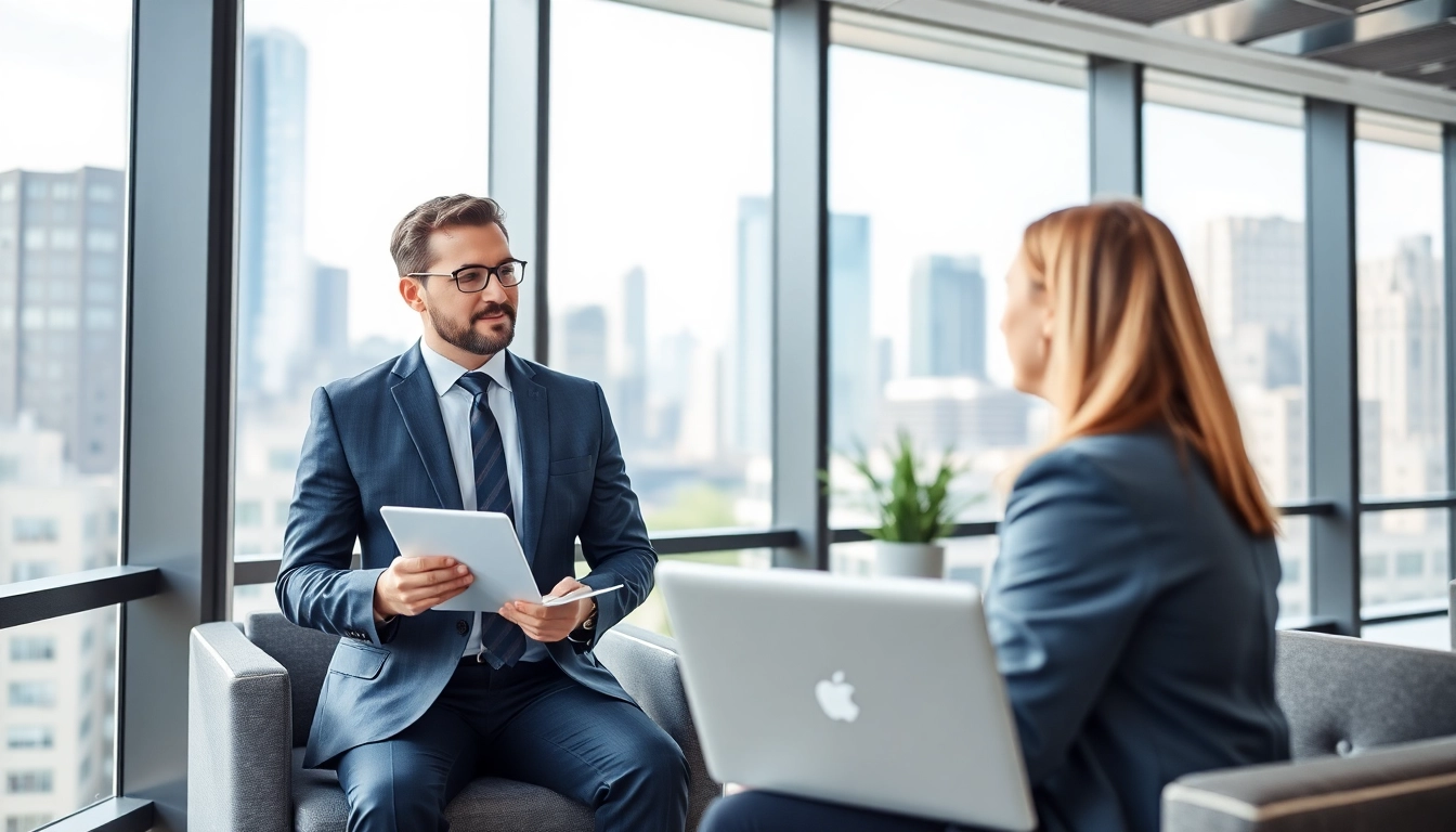 Headhunter Ingenieure beraten über Karrierechancen in einem modernen Büro.