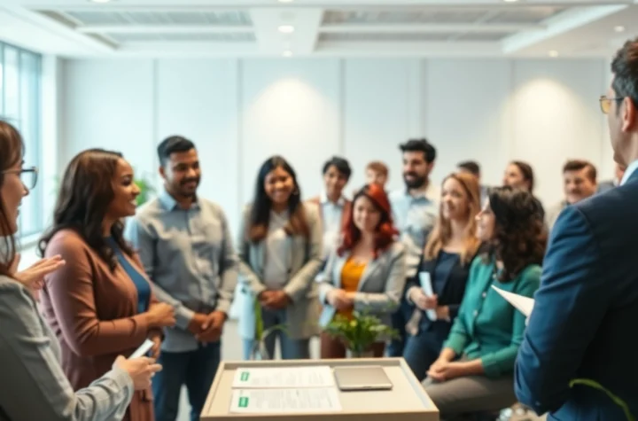 People who promote mental health awareness engage in discussion during an event.